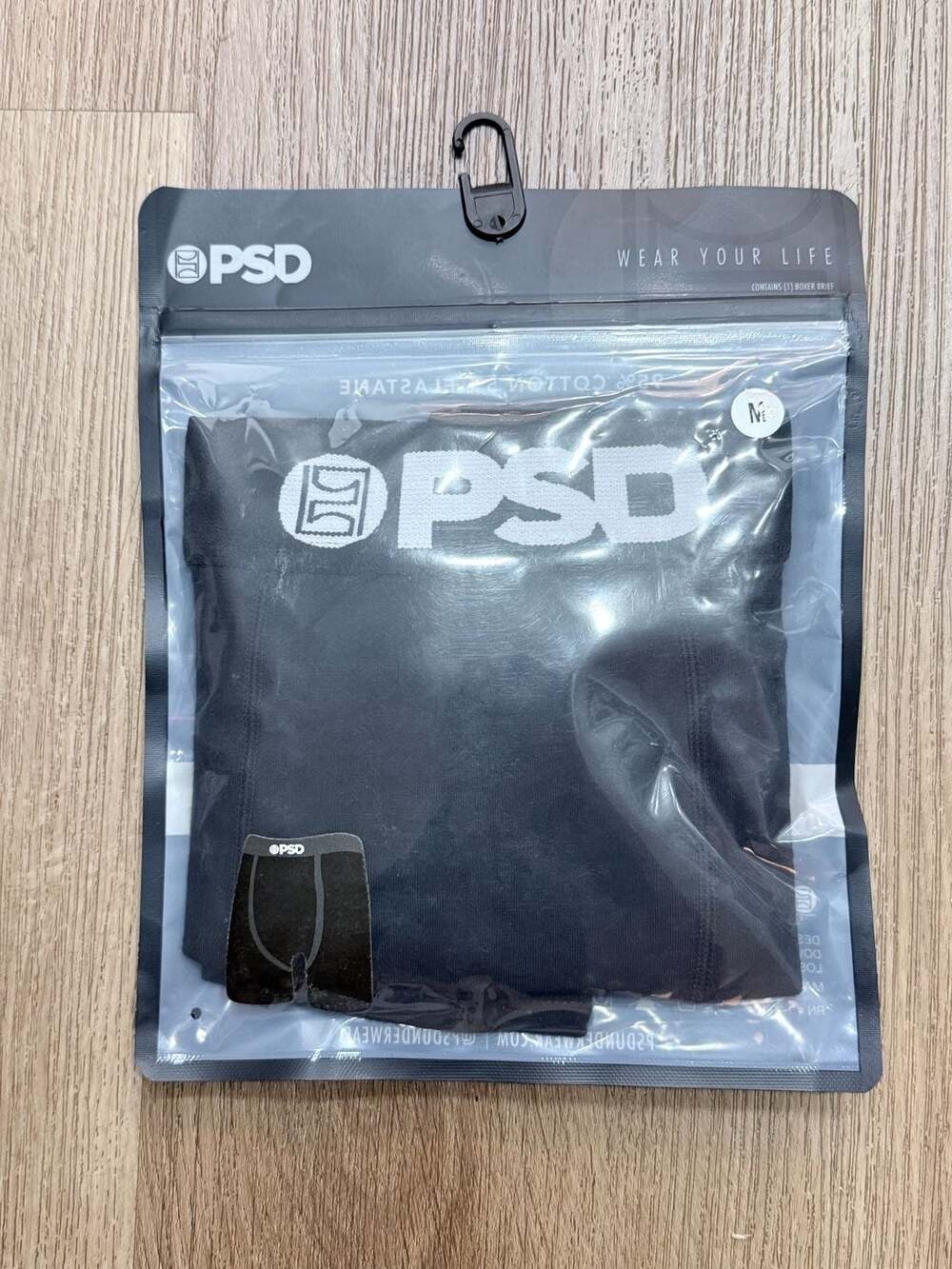 PSD Men's 95/5 Black on Black Boxer Briefs